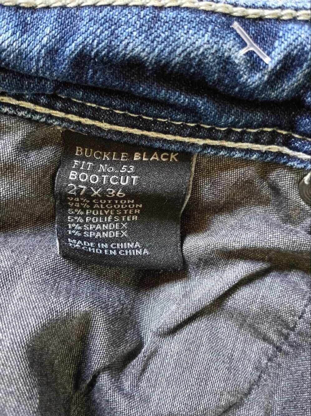 The Buckle Black Fit No. 53 Boot Stretch Jeans Size 27 X 34 Festival Concert - Picture 7 of 7